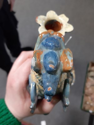 Lot 20 - Brannam Art Pottery grotesque chamber stick