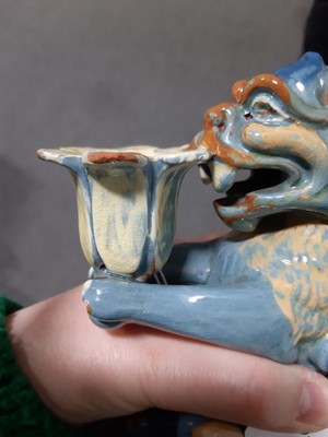 Lot 20 - Brannam Art Pottery grotesque chamber stick