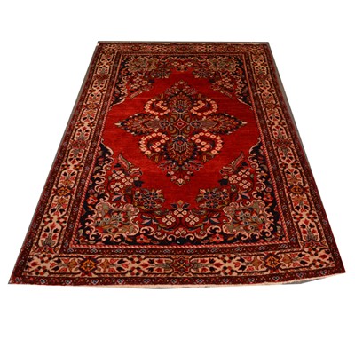 Lot 479 - Persian rug, a modern shag-pile rug, and a machine made runner