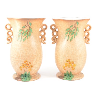 Lot 50A - Pair of English Art Deco pottery vases