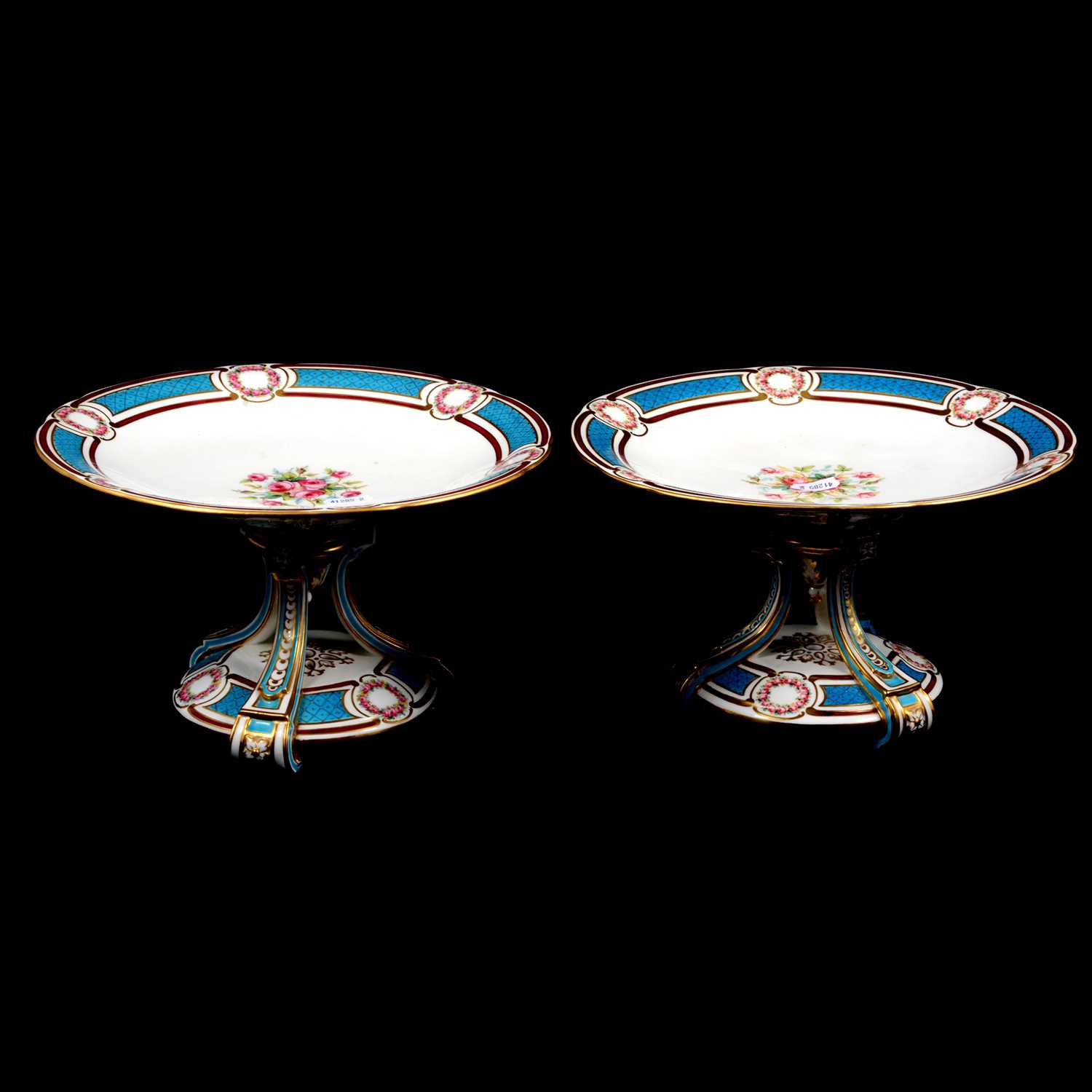 Lot 33 - Pair of Minton pedestal comports