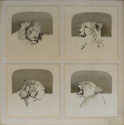 Lot 598 - Bryan Organ, Four Heads of Wild Cats