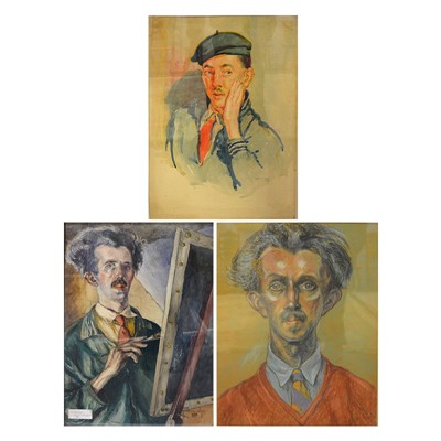 Lot 418 - George Maitland Gilbert, Early Days, self-portrait; and another work