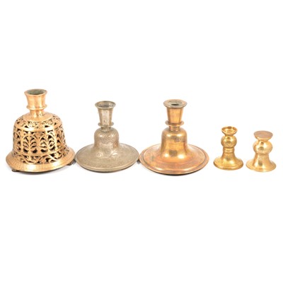 Lot 185 - Five hookah bases; three small spitoons.