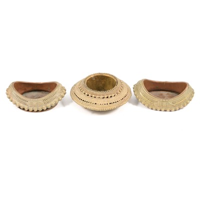 Lot 190 - Three Dokra opium dishes.