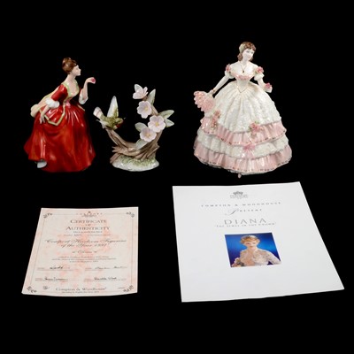 Lot 69 - Collection of six figurines, including Coalport, Doulton, and Lladro