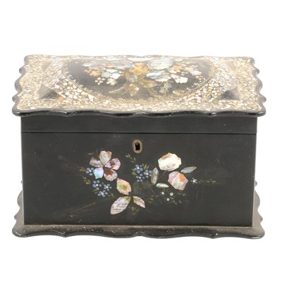 Lot 128 - Victorian papier mache tea caddy