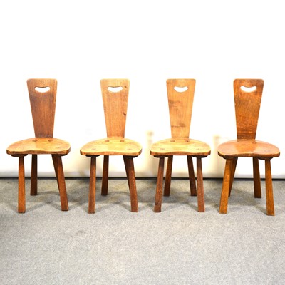 Lot 410 - Four oak side chairs attributed to craftsman Nigel Griffiths