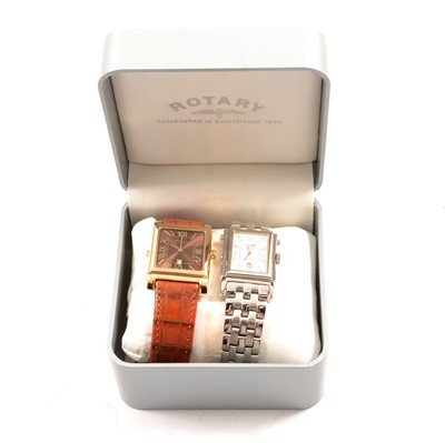 Lot 180 - Two Rotary reversible quartz wristwatches.