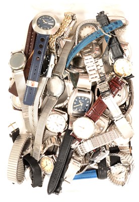 Lot 188 - Thirty-nine vintage wristwatches, mostly gentlemen's.