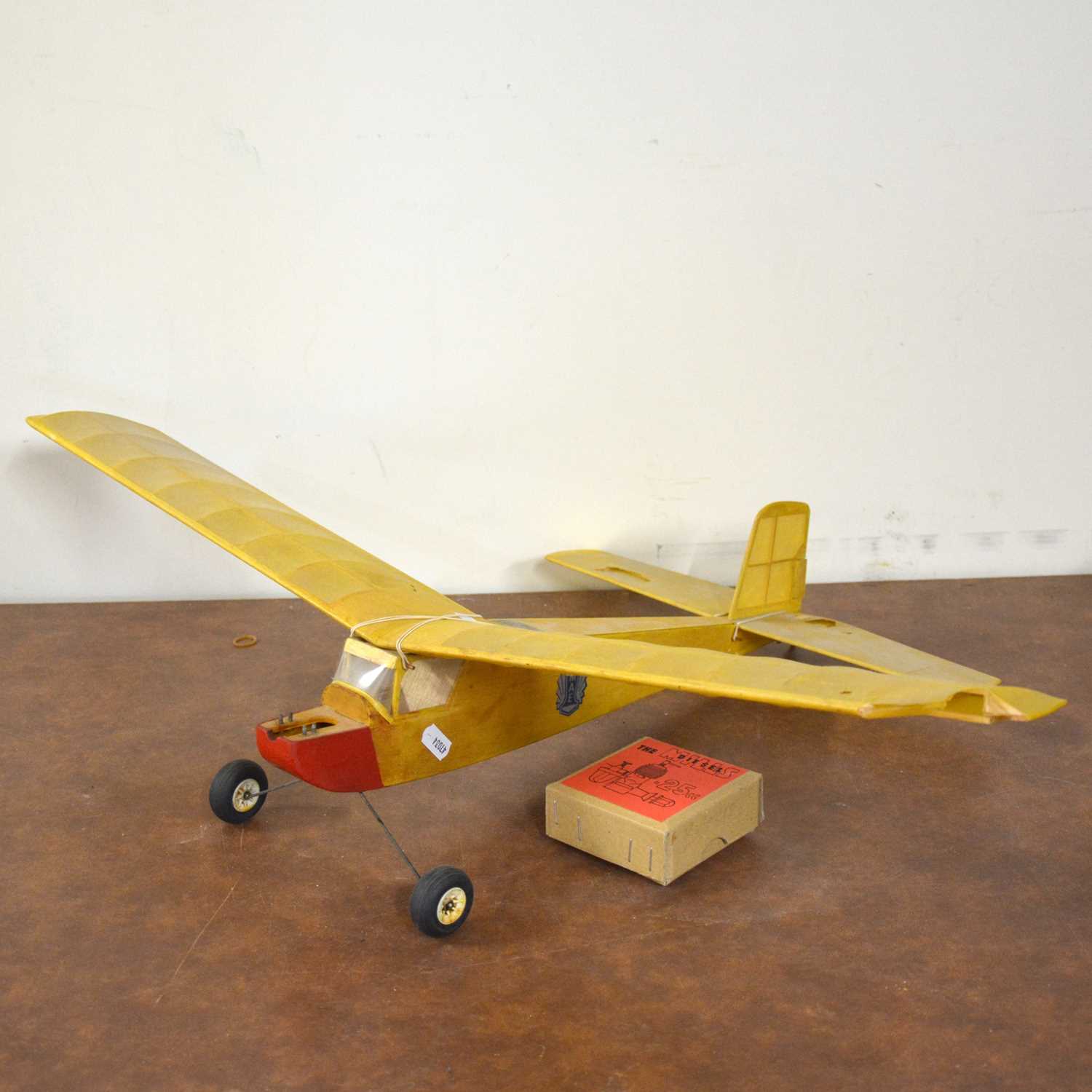 Lot 497 - Yellow FF model aircraft, with Dave Banks Mills engine