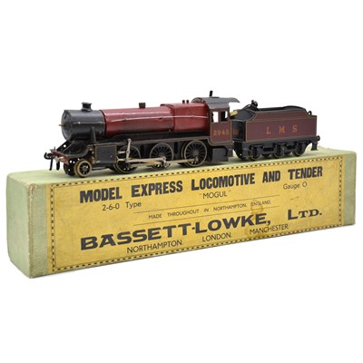 Lot 87 - Bassett Lowke O gauge live steam locomotive and tender, 2-6-0 type 'Mogul', no.2945