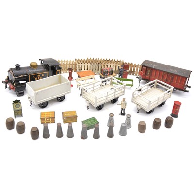 Lot 98 - One tray of O gauge accessories and parts.