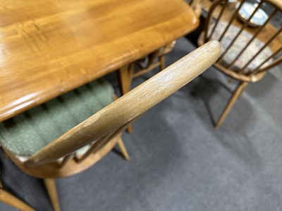 Lot 429 - Ercol dining table and six Quaker dining chairs