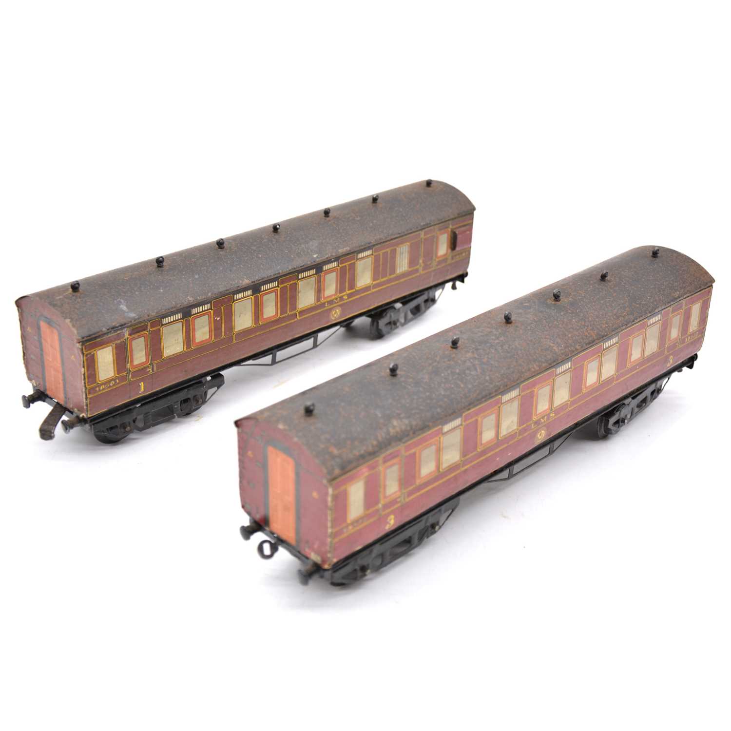 Lot 271 - Two Leeds (Stedman) O gauge model railway LMS passenger coaches