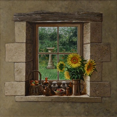 Lot 290 - Baglee, Window with sunflowers.