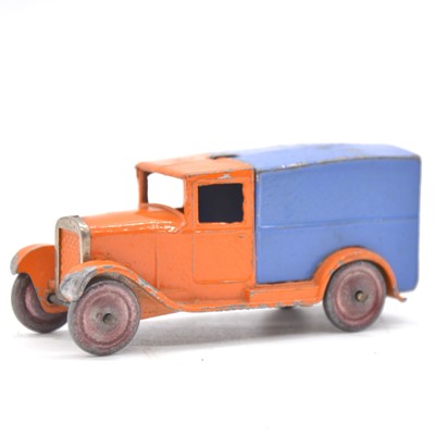 Lot 1058 - Dinky Toys pre-war ref 22d delivery van, 1st type, orange and blue body