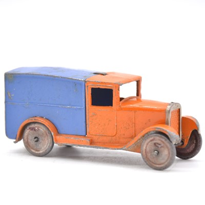 Lot 1058 - Dinky Toys pre-war ref 22d delivery van, 1st type, orange and blue body