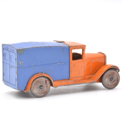 Lot 1058 - Dinky Toys pre-war ref 22d delivery van, 1st type, orange and blue body