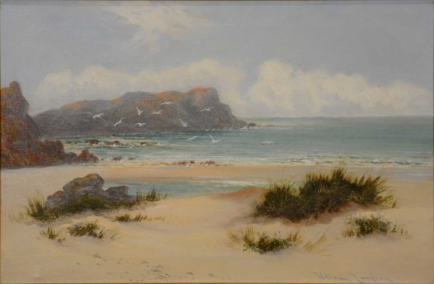 Lot 302 - William Langley, Beach scene.