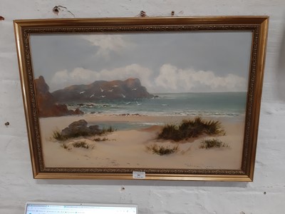 Lot 302 - William Langley, Beach scene.