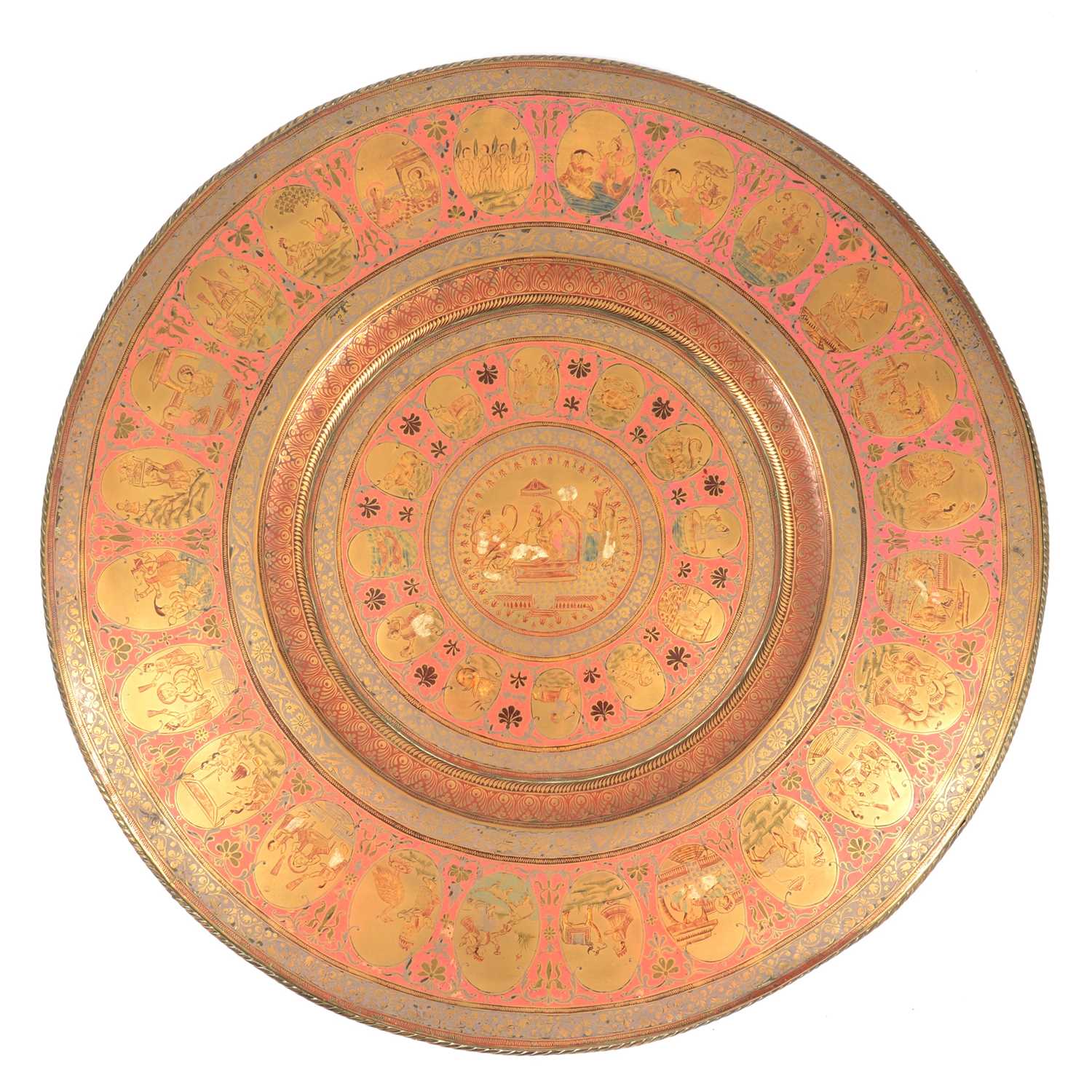 Lot 219 - Indian brass charger