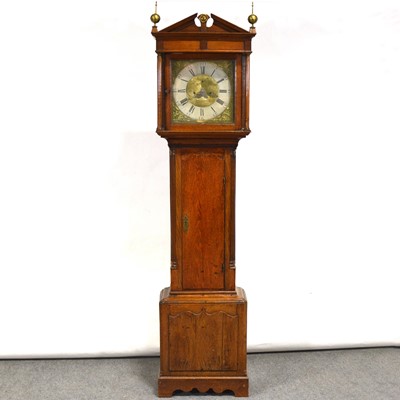 Lot 492 - George III oak longcase clock