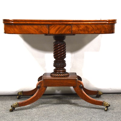 Lot 455 - George IV mahogany pedestal tea table