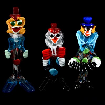 Lot 26 - Six various Murano glass clown figures