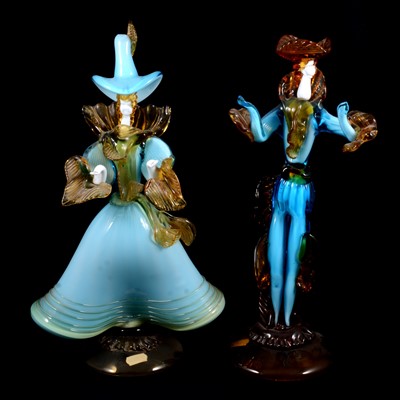 Lot 29 - Two large Murano glass Courtesan figures