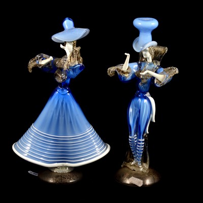 Lot 21 - Two Murano glass Courtesan figures.