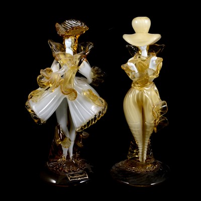 Lot 49 - Two Murano glass figures of Courtesans