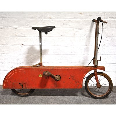 Lot 231 - Teddy Toy Co children's Bicycle, folding handle bars, c1949, length 96cm, a/f.