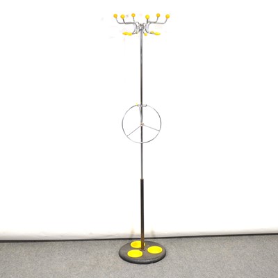 Lot 542 - A vintage angle poise lamp and a 1960's chrome hat stand with yellow fittings