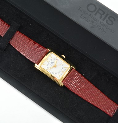 Lot 360 - Oris - a gentleman's rectangular date pointer automatic wristwatch.