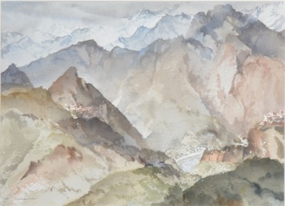 Lot 365 - Sir William Russell Flint, Mountainscape (Basses Alpes)