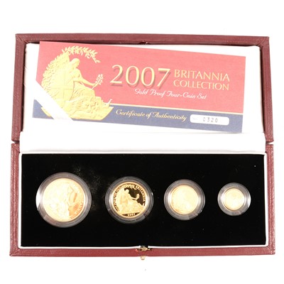 Lot 340 - The 2007 Britannia Collection Gold Proof Four-Coin Set.