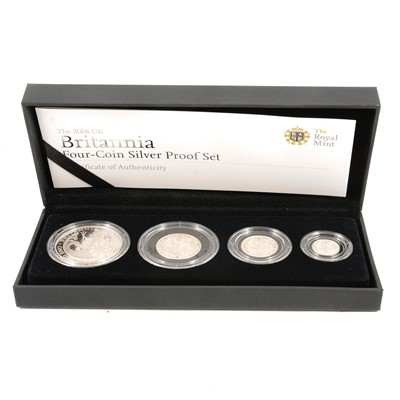 Lot 339 - The 2008 UK Britannia Four-Coin Silver Proof Set.