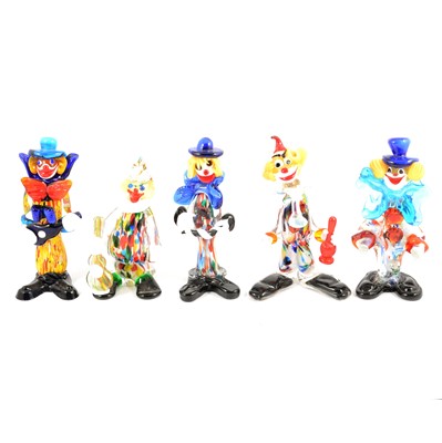 Lot 77 - Collection of ten small Murano glass clowns