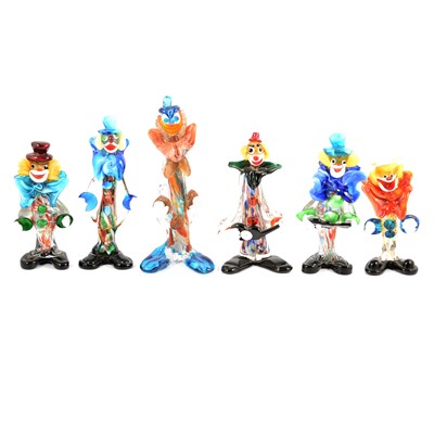 Lot 61 - Collection of ten Murano glass clown figures