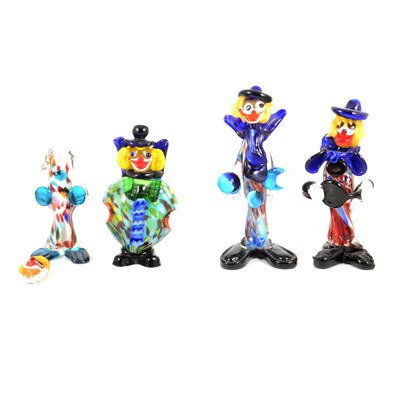 Lot 37 - Collection of nine Murano glass clown figures