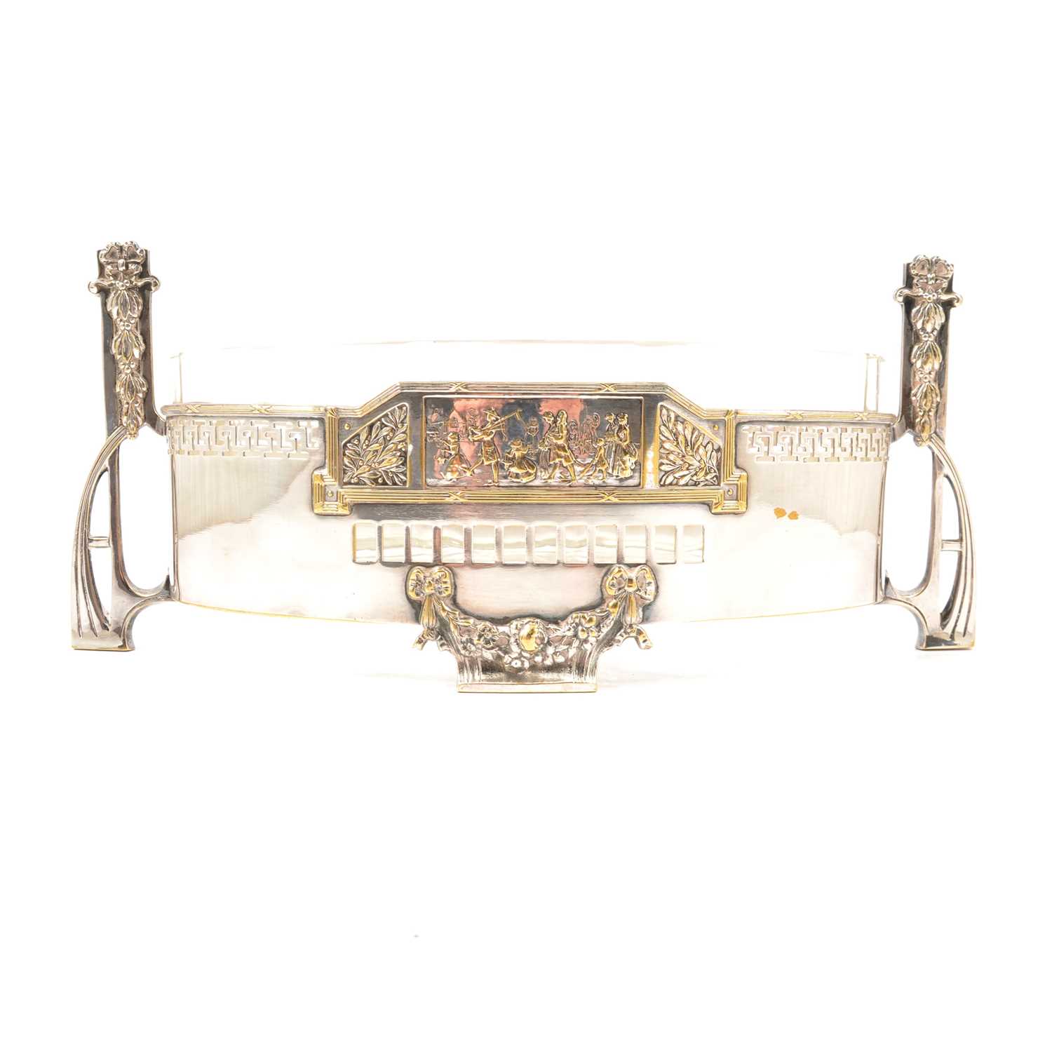 Lot 191 - Argentor silver-plated table centre, clear glass liner