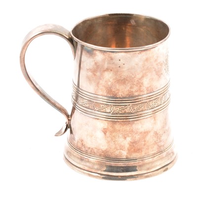 Lot 248 - Continental white metal tankard