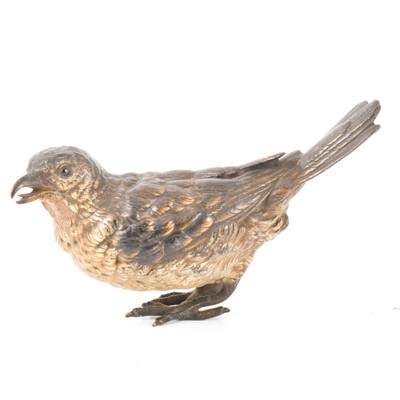 Lot 179 - 19th century cold-painted bronze model of a  Song Thrush, by Franz Xavier Bergman