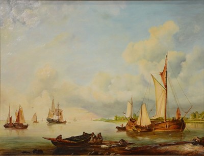 Lot 310 - Aubrey Ward after Hermanus Koekkoek, Vessels off the Flemish coast