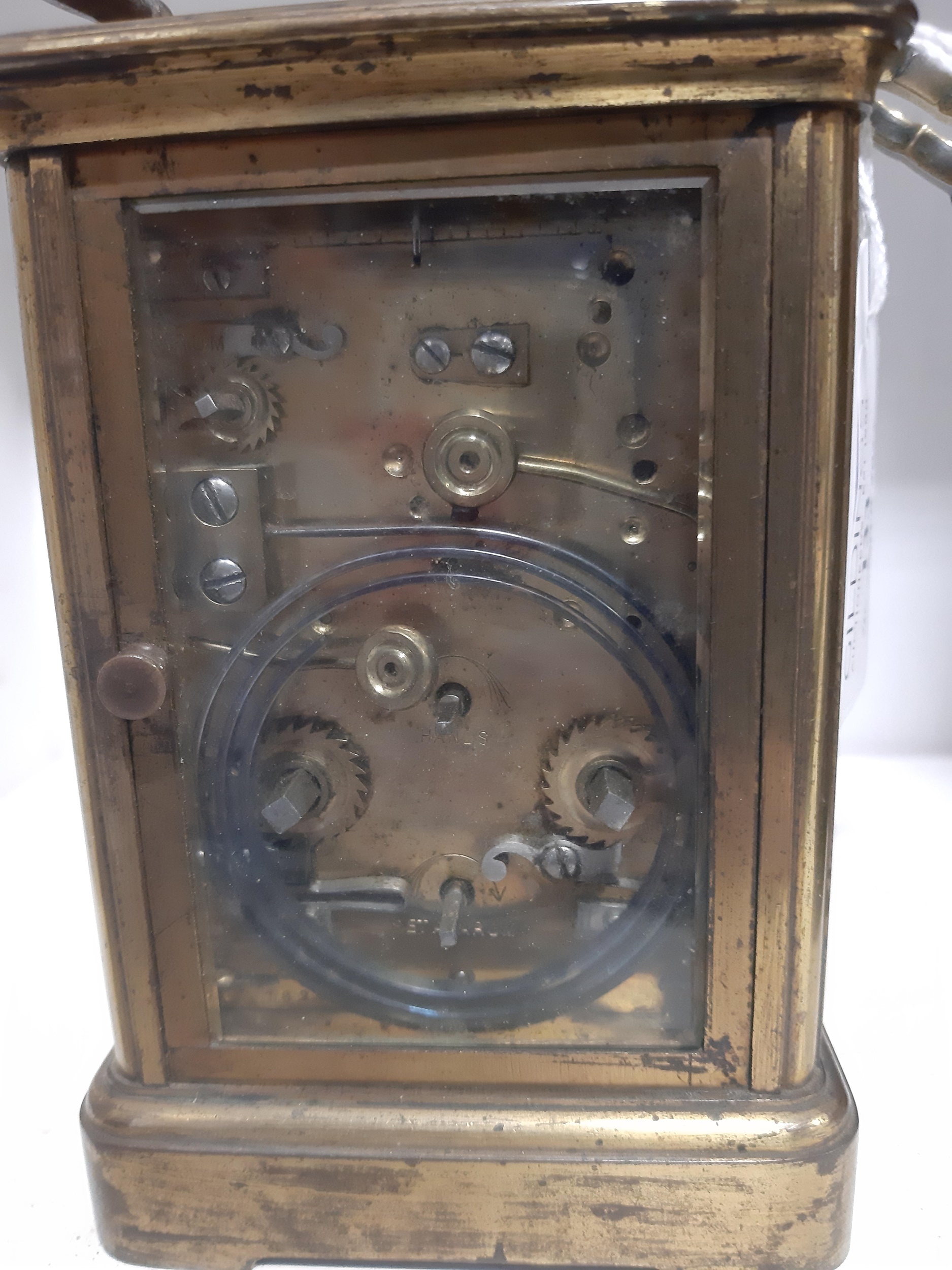 Lot 133 A carriage style repeating clock striking on