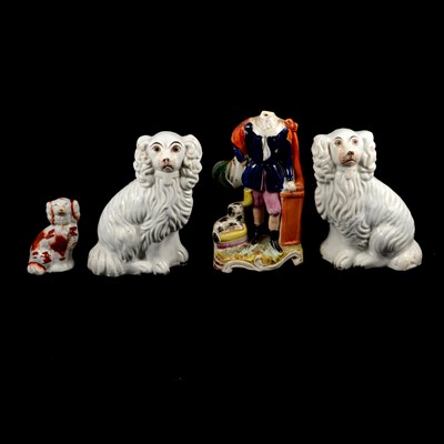 Lot 18 - One box of Staffordshire dogs and jugs.