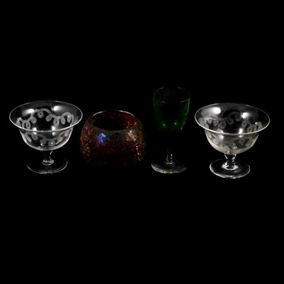 Lot 85 - Four boxes of mixed glass, Victorian and later.