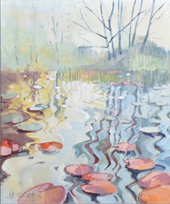 Lot 370 - Gillian Bickerstaff, Waterlilies, Garden Cliff Cottage