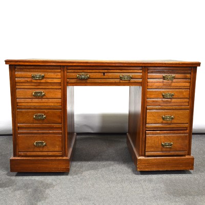 Lot 565 - Late Victorian mahogany twin pedestal desk